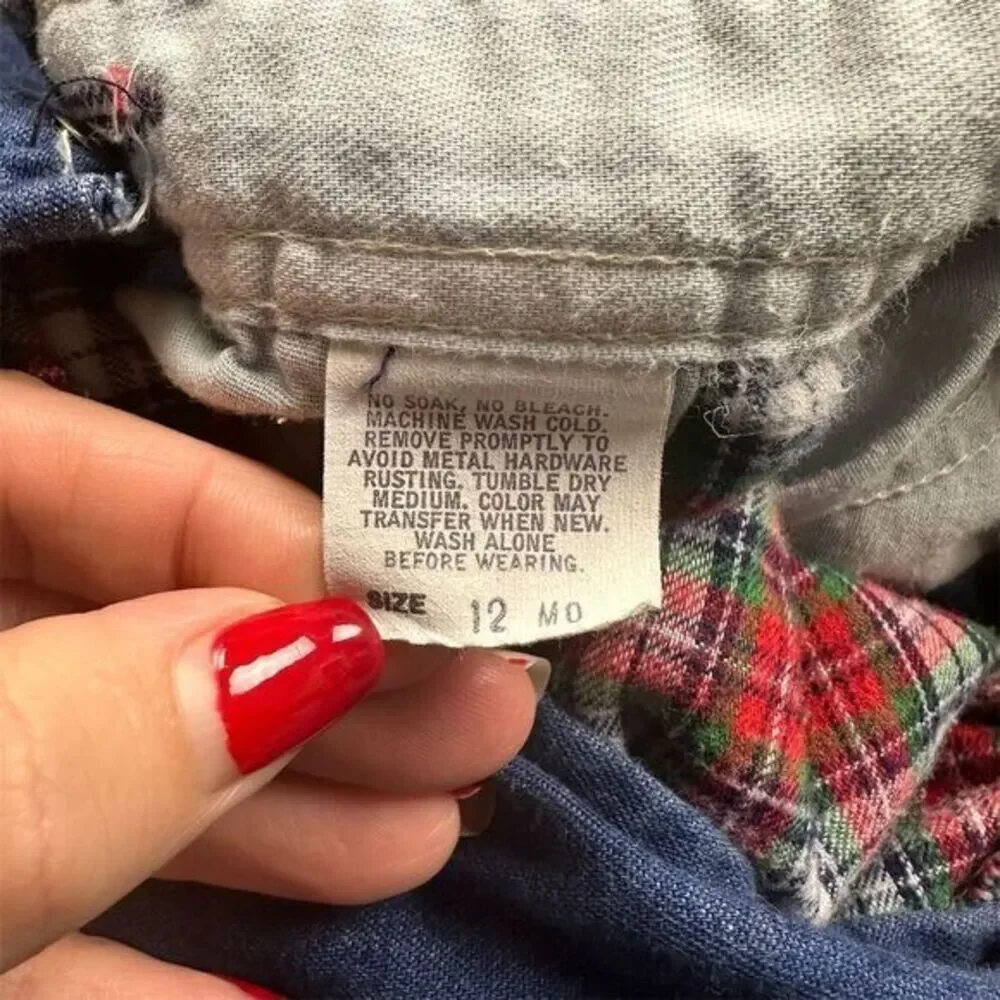 Vintage OshKosh B'gosh Vestbak‎ Baby Overalls 12 Months Blue Unisex